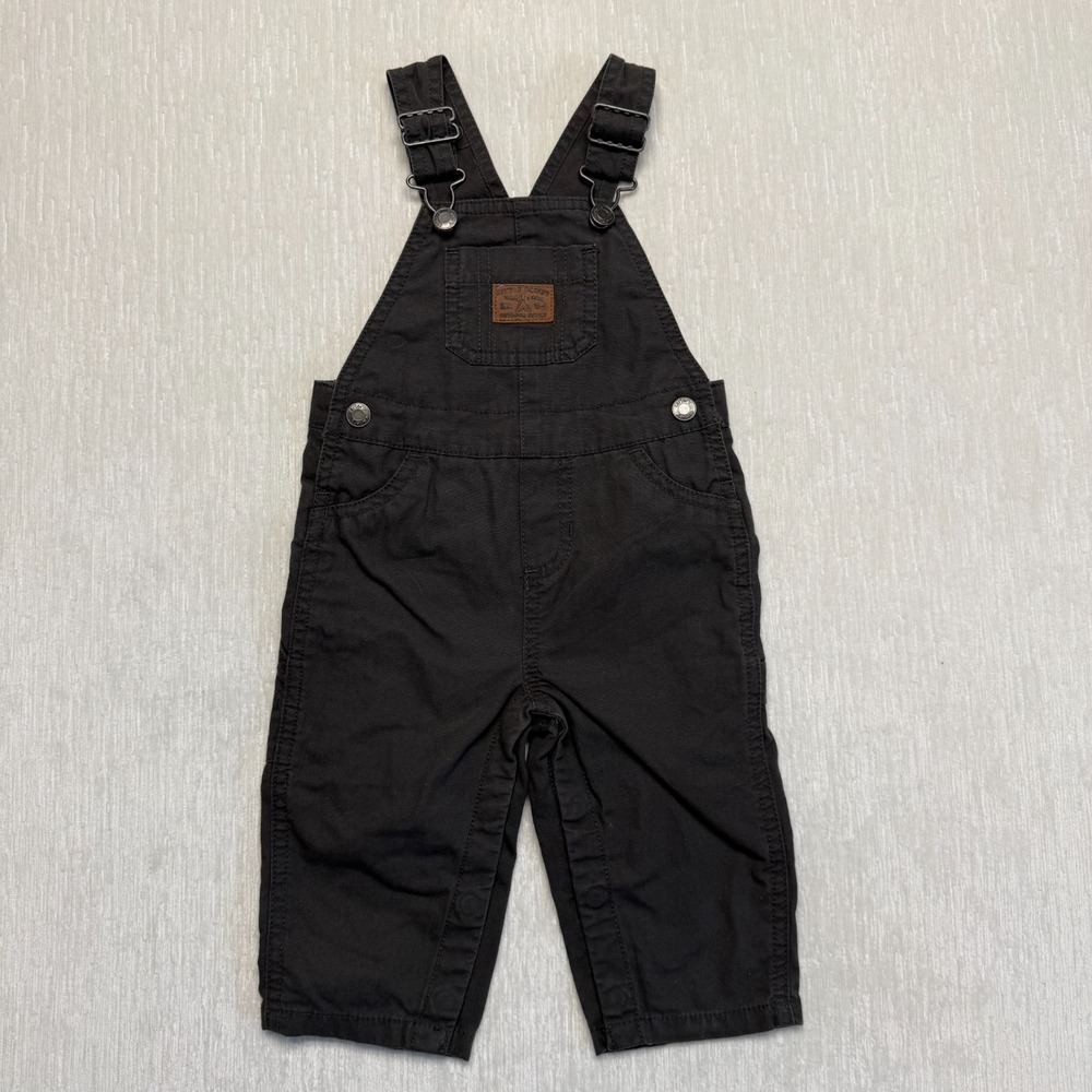 Carter's Little Scout Overalls Bib Baby Boys 9 Months Gray Cotton Outdoor Expert